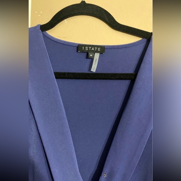 1.State Blue Belted Romper- Size Medium - Picture 2 of 3